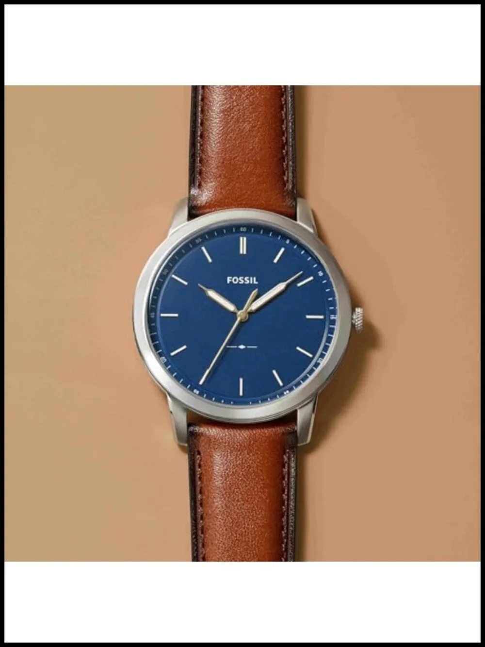 Minimalist Quartz Stainless Steel Three-Hand Watch Leather Strap Water Resistant